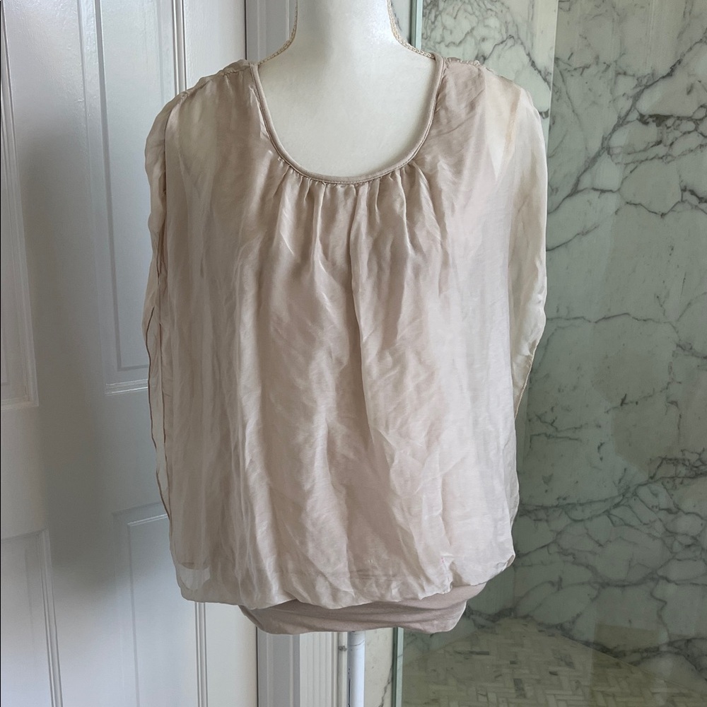 Elegant‎ Elana Baldi silk Cream Women's Top size small
